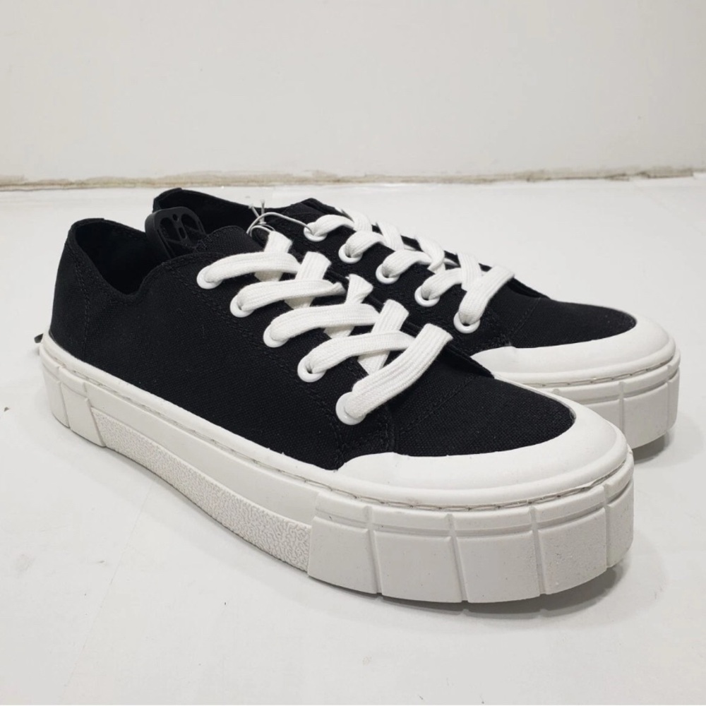 Chic Black and White Platform Sneakers